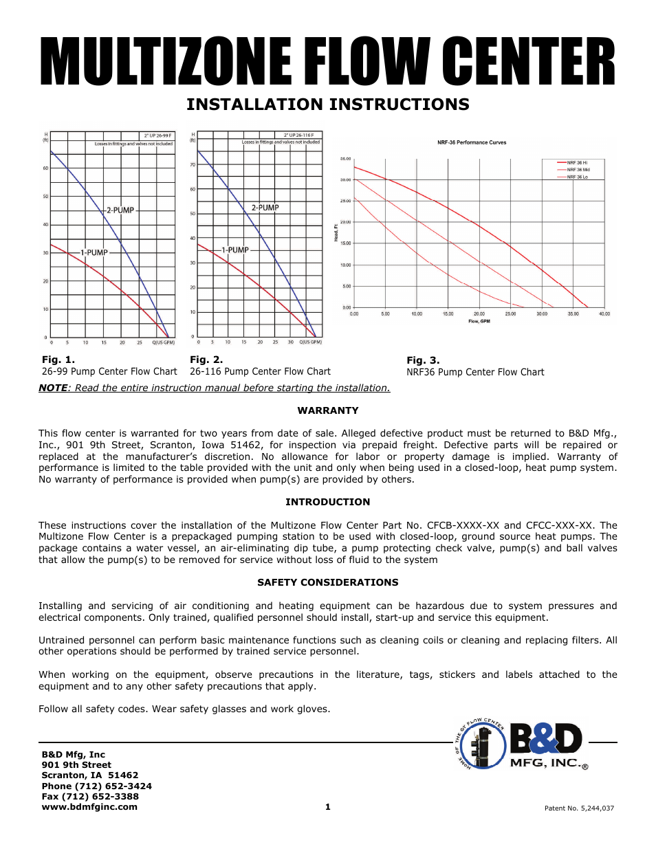 B&D Mfg Multizone User Manual | 4 pages