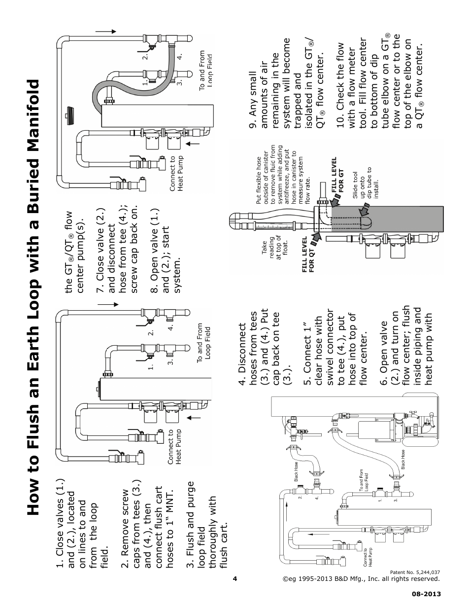 How to flush an earth loop with a buried manifold | B&D Mfg Purge Cart User Manual | Page 4 / 4