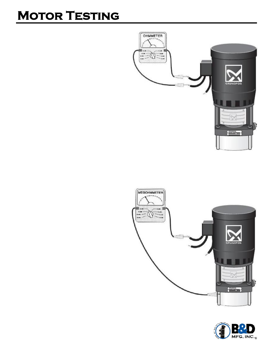 Motor testing | B&D Mfg Smart User Manual | Page 18 / 19