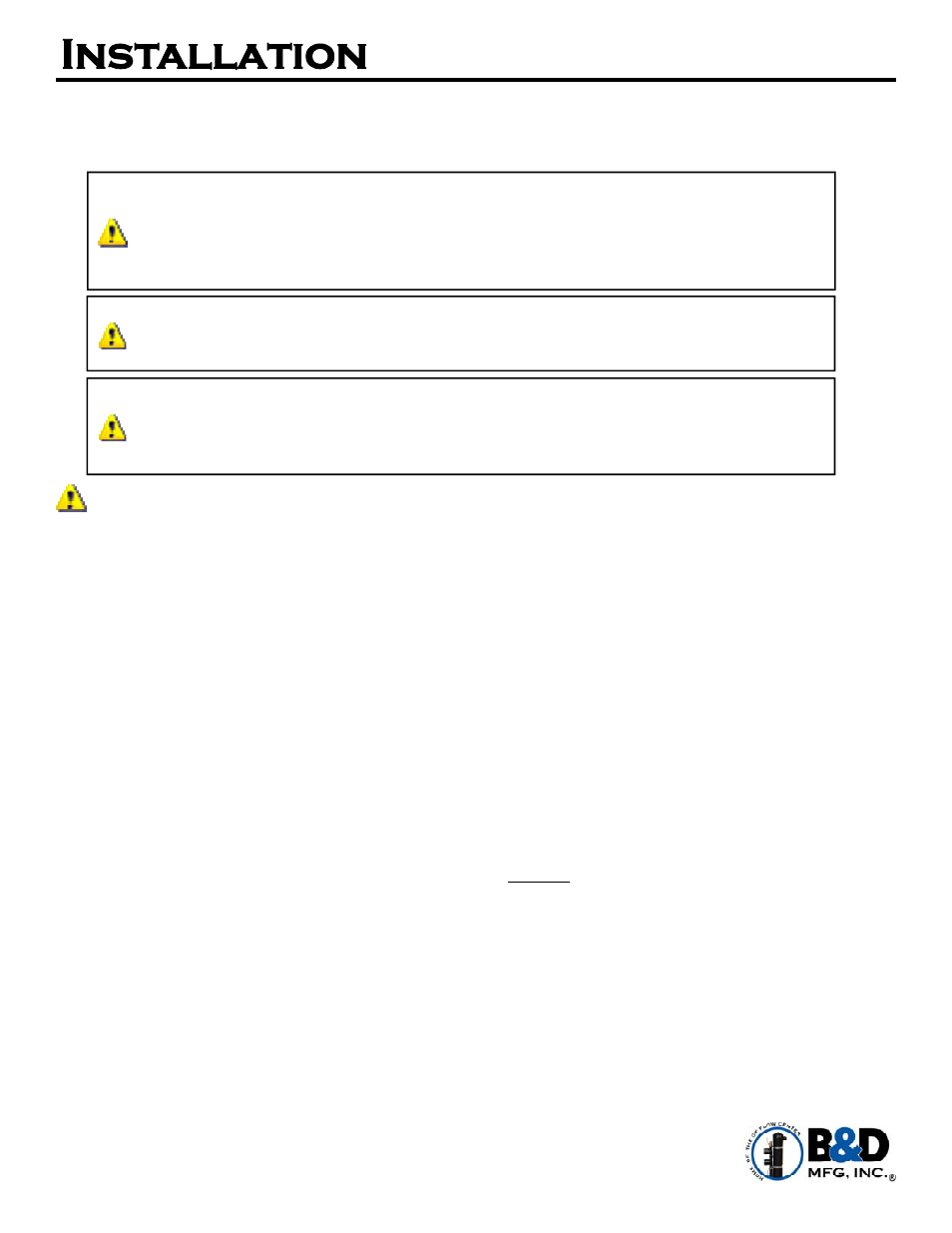 Installation | B&D Mfg Smart User Manual | Page 4 / 19