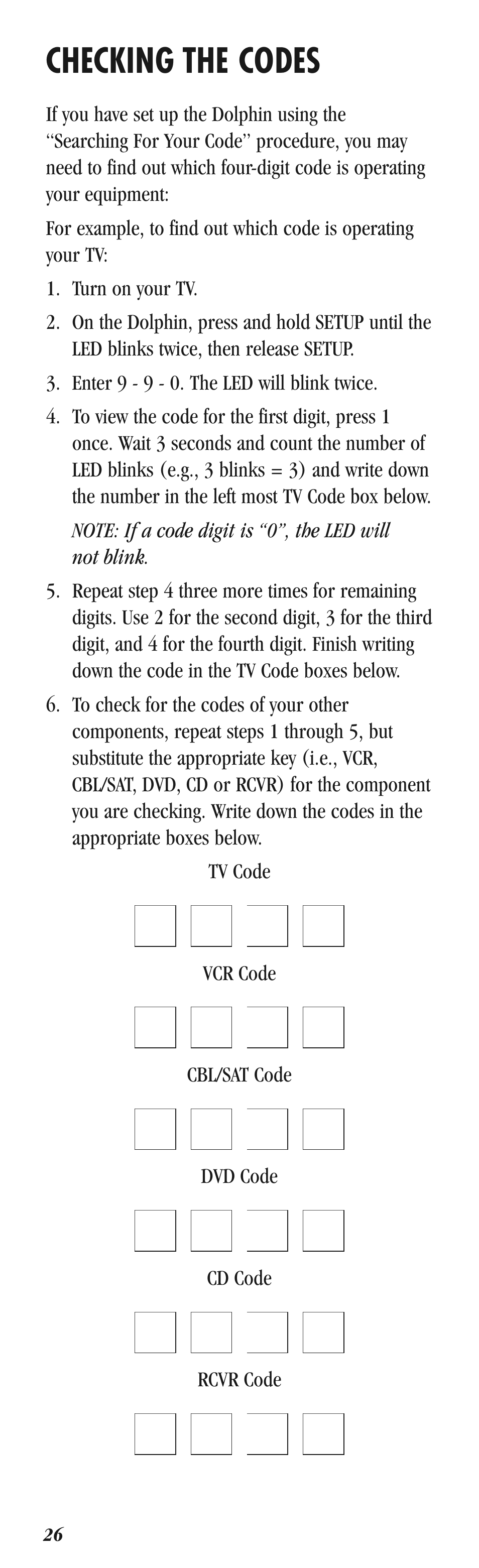 Qqqq, Checking the codes | Balboa Water Group Dolphin II CE User Manual | Page 26 / 32