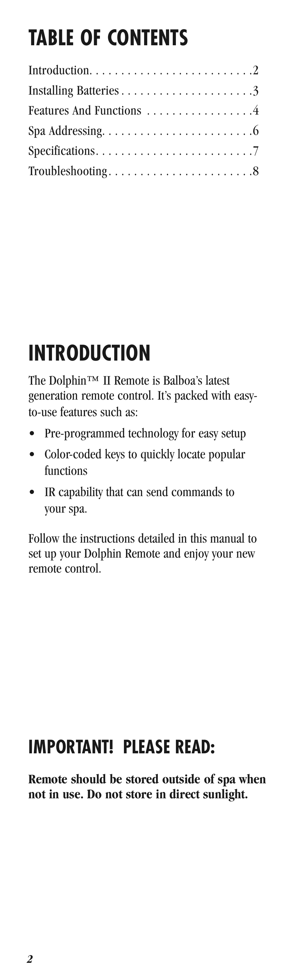 Balboa Water Group Dolphin II Spa Only CE User Manual | Page 2 / 8