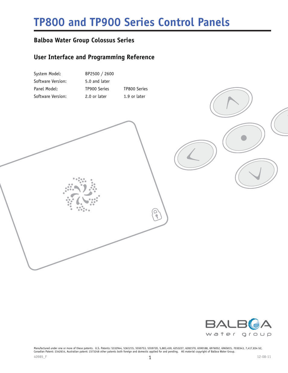 Balboa Water Group TP900 User Manual | 22 pages