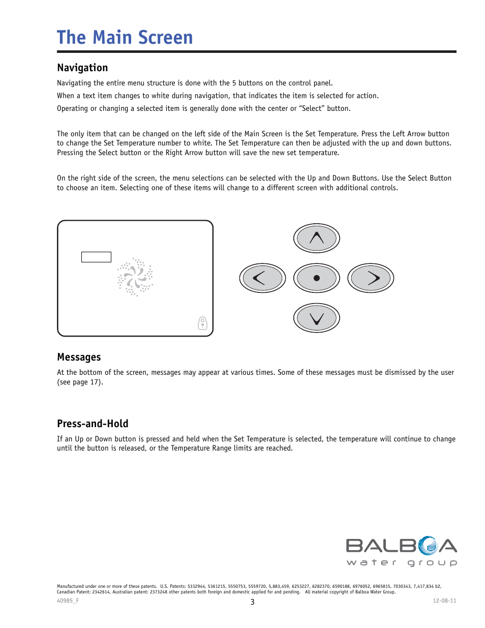 102°f, The main screen | Balboa Water Group TP900 User Manual | Page 3 / 22