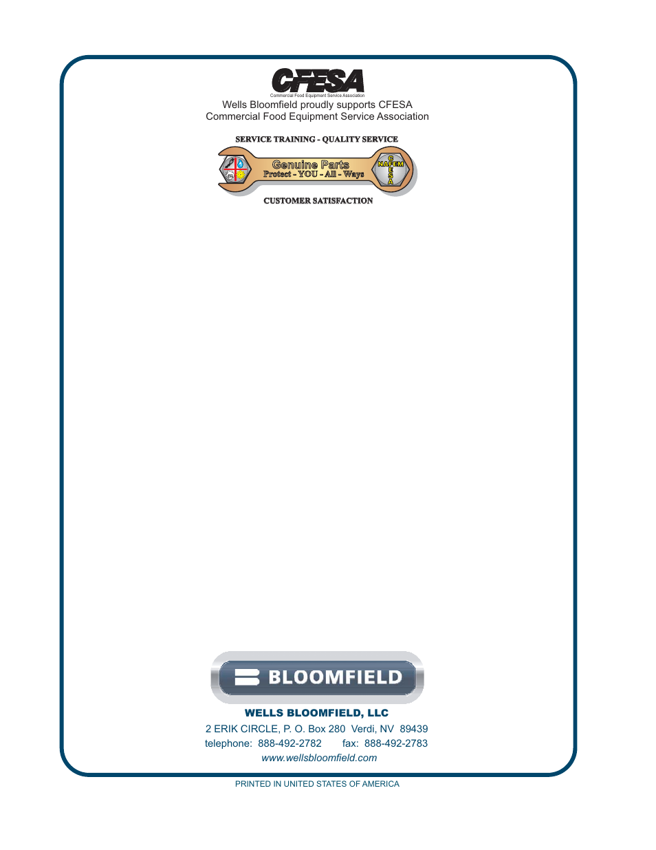 Genuine parts | Bloomfield KOFFEE-KING 8542 User Manual | Page 28 / 28