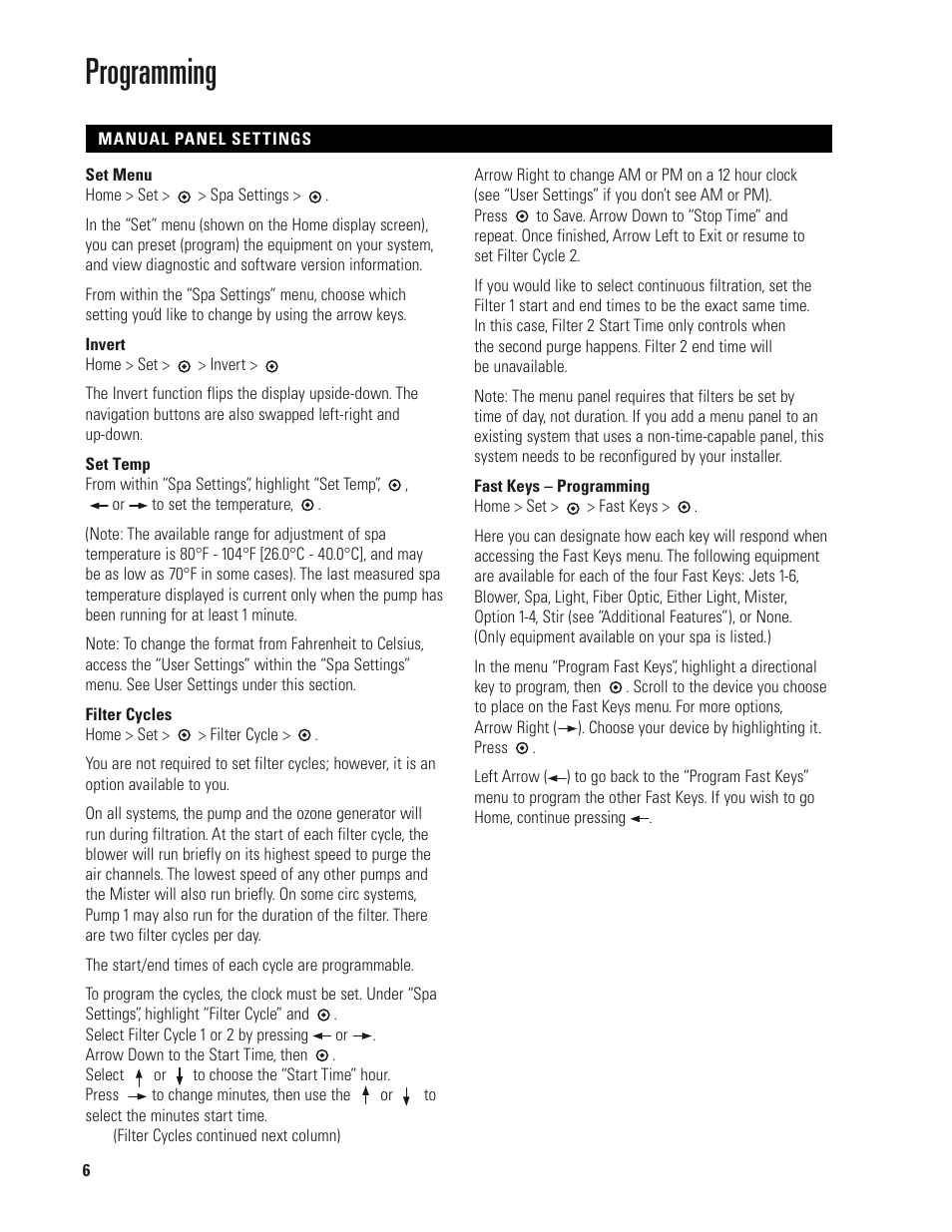 Programming | Balboa Water Group MLM990S User Manual | Page 6 / 12