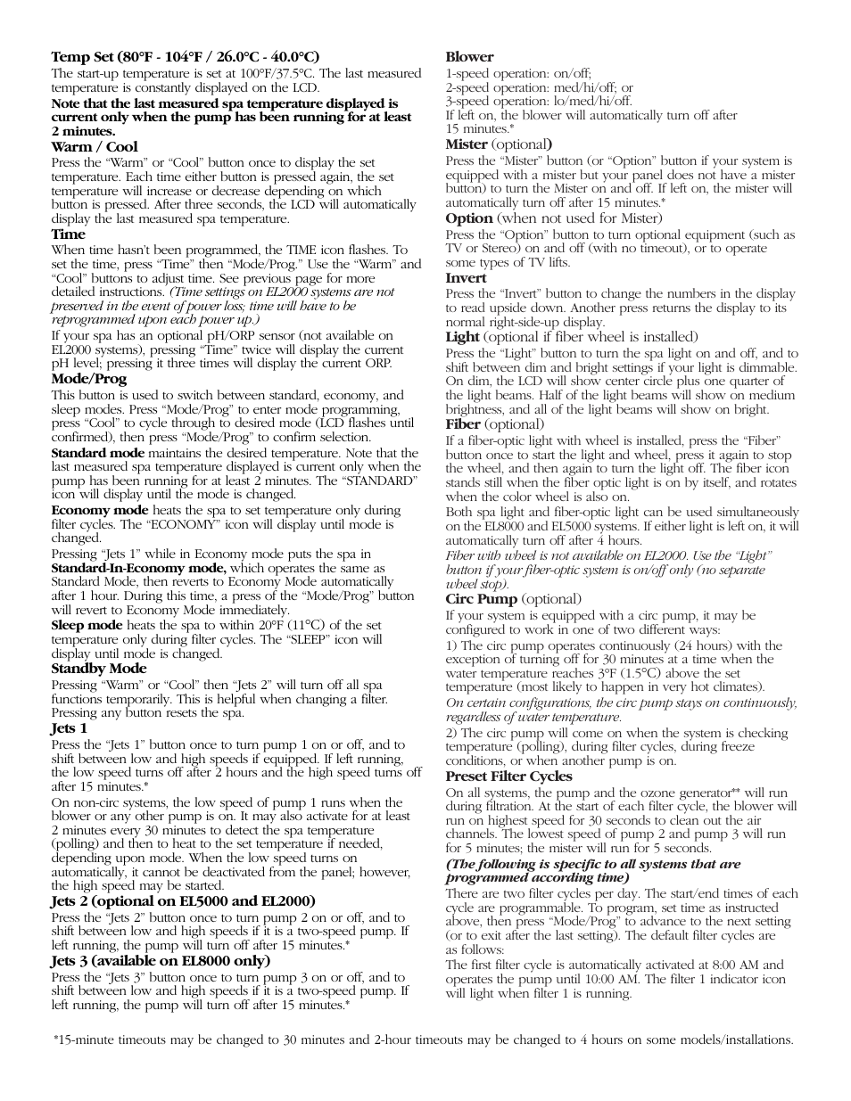 Balboa Water Group ML900 - Mach 1 Quick Reference Guide User Manual | Page 2 / 4