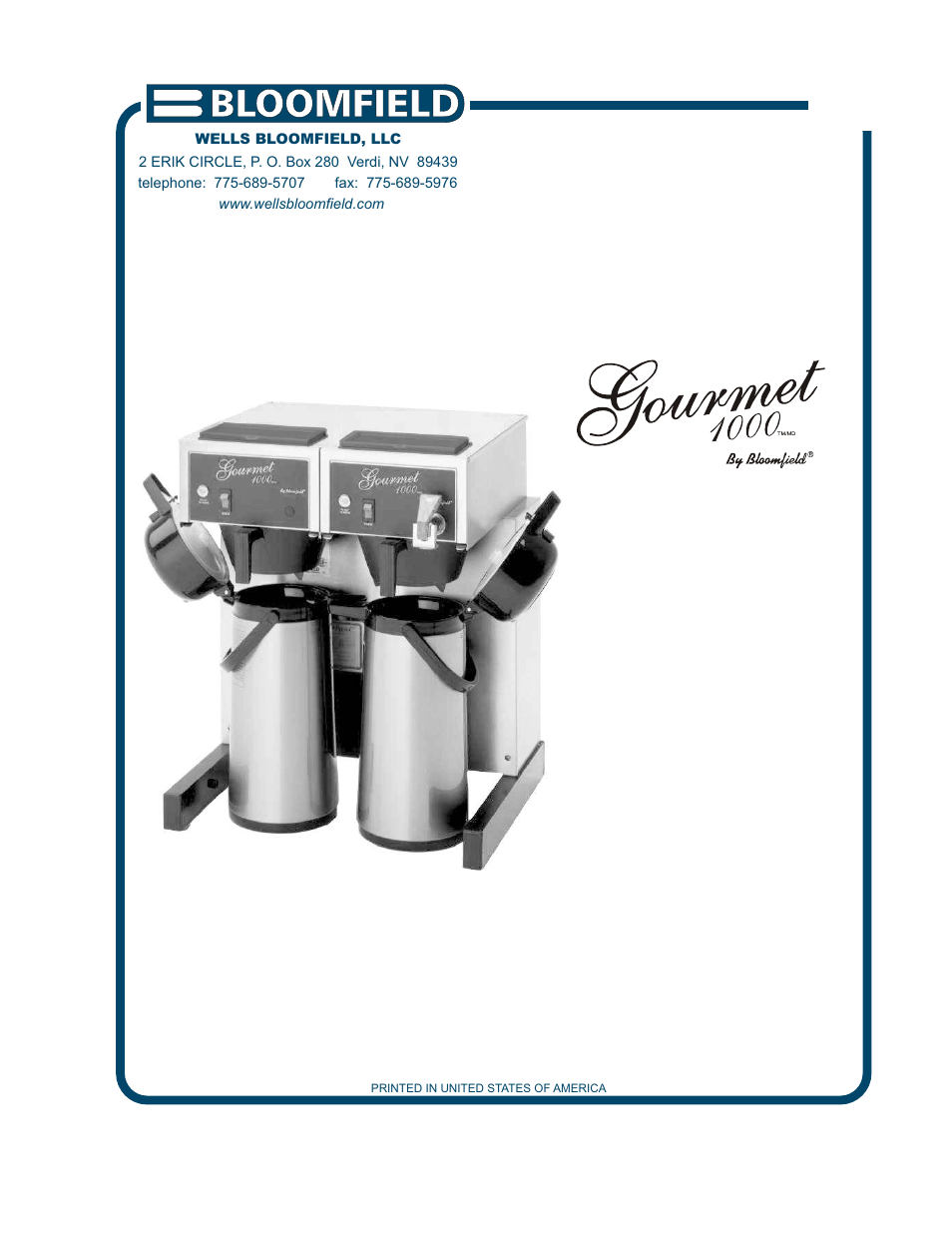 Bloomfield GOURMET 1000 8792 User Manual | 26 pages