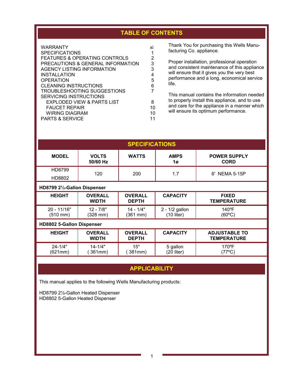 Bloomfield HD8799 User Manual | Page 3 / 14