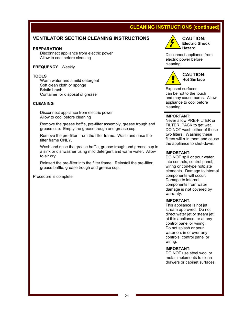 Bloomfield WVOC-2HSG User Manual | Page 23 / 34