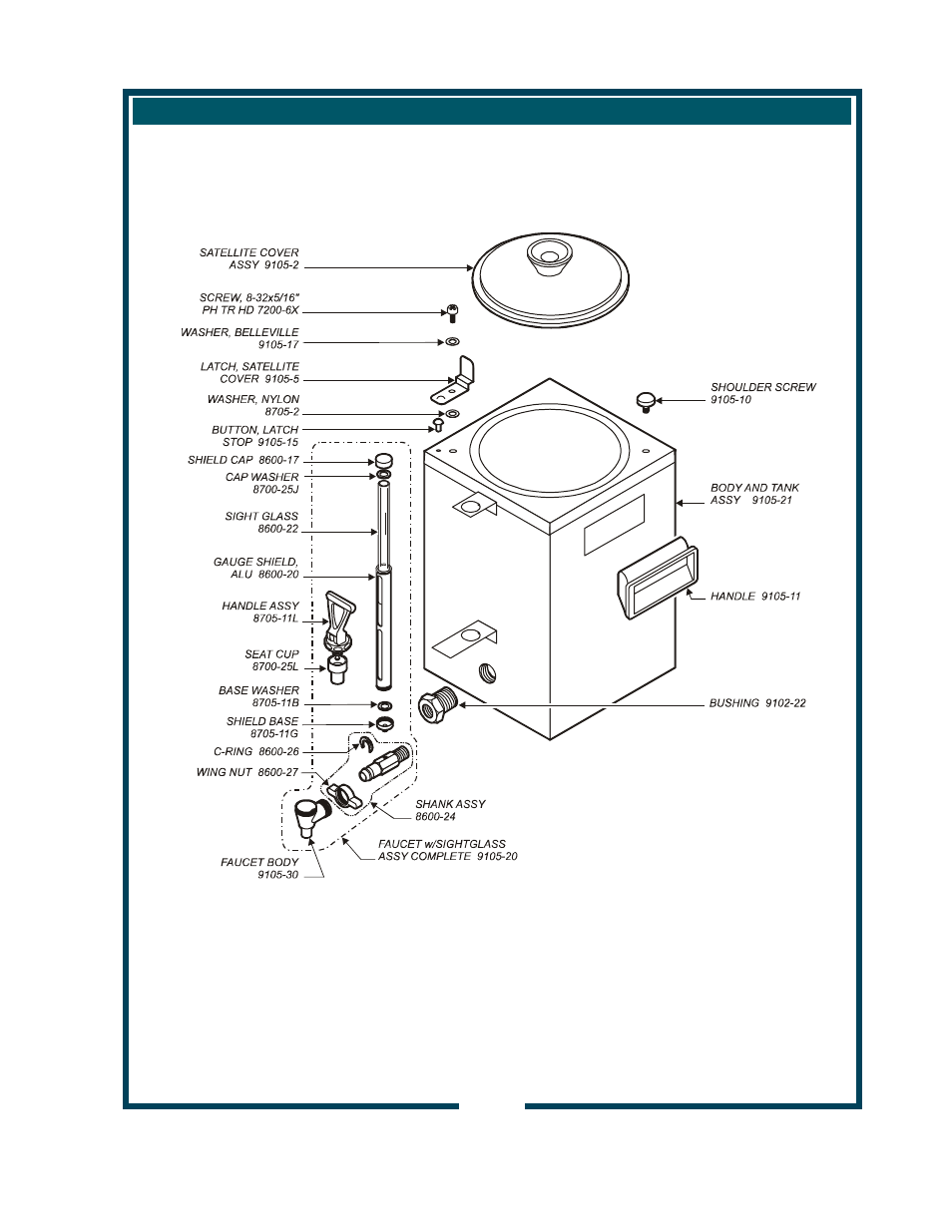 Exploded view (continued), Satellite assembly 9105ss | Bloomfield 9102A User Manual | Page 23 / 26