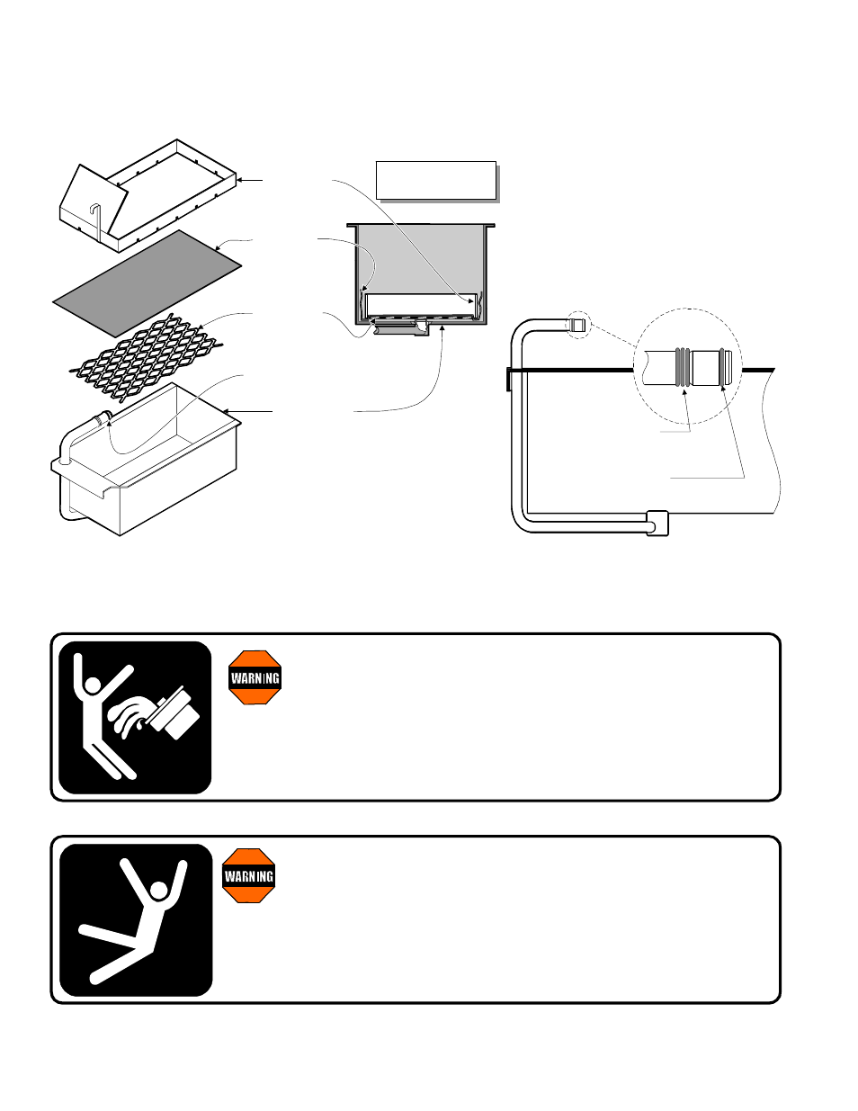 Slipping and falling hazard / spilled oil, Slipping & falling hazard / spilled oil | Bloomfield WFPE-30F User Manual | Page 10 / 22