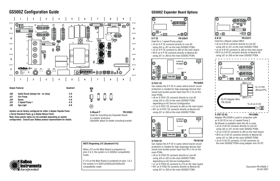 Balboa Water Group GS-Series Configuration Guide User Manual | 1 page