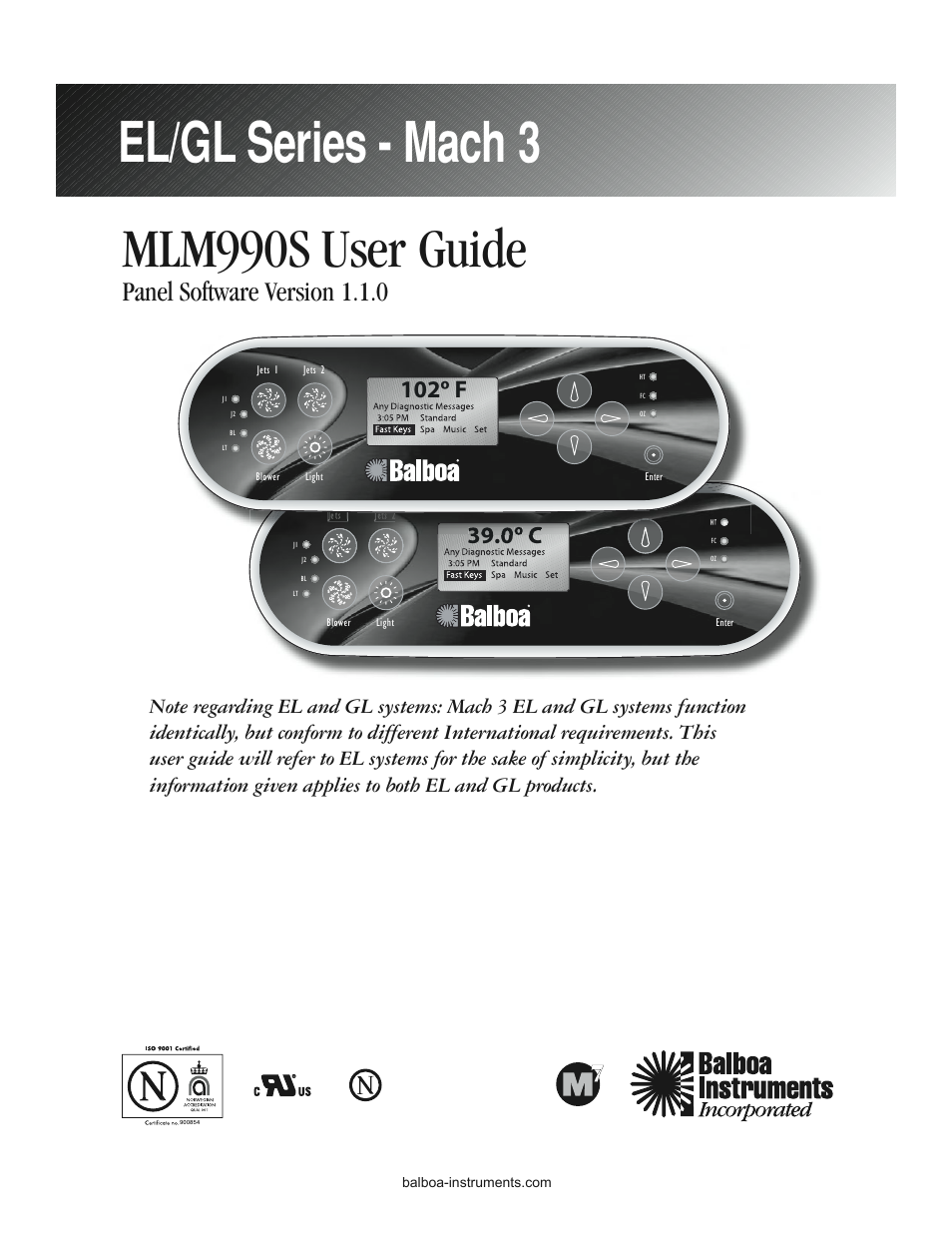 Balboa Water Group MLM990S User Guide User Manual | 12 pages