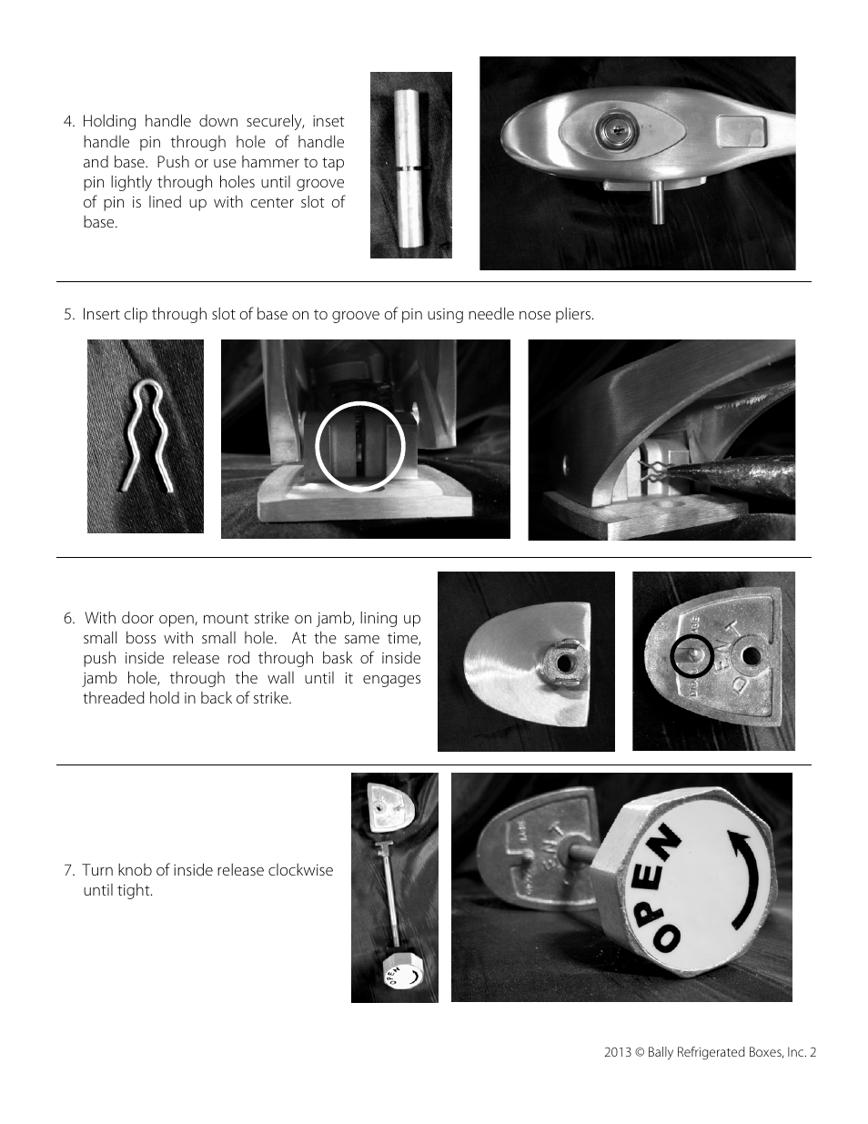 Bally Refrigerated Boxes D1000 Handle Assembly User Manual | Page 2 / 2