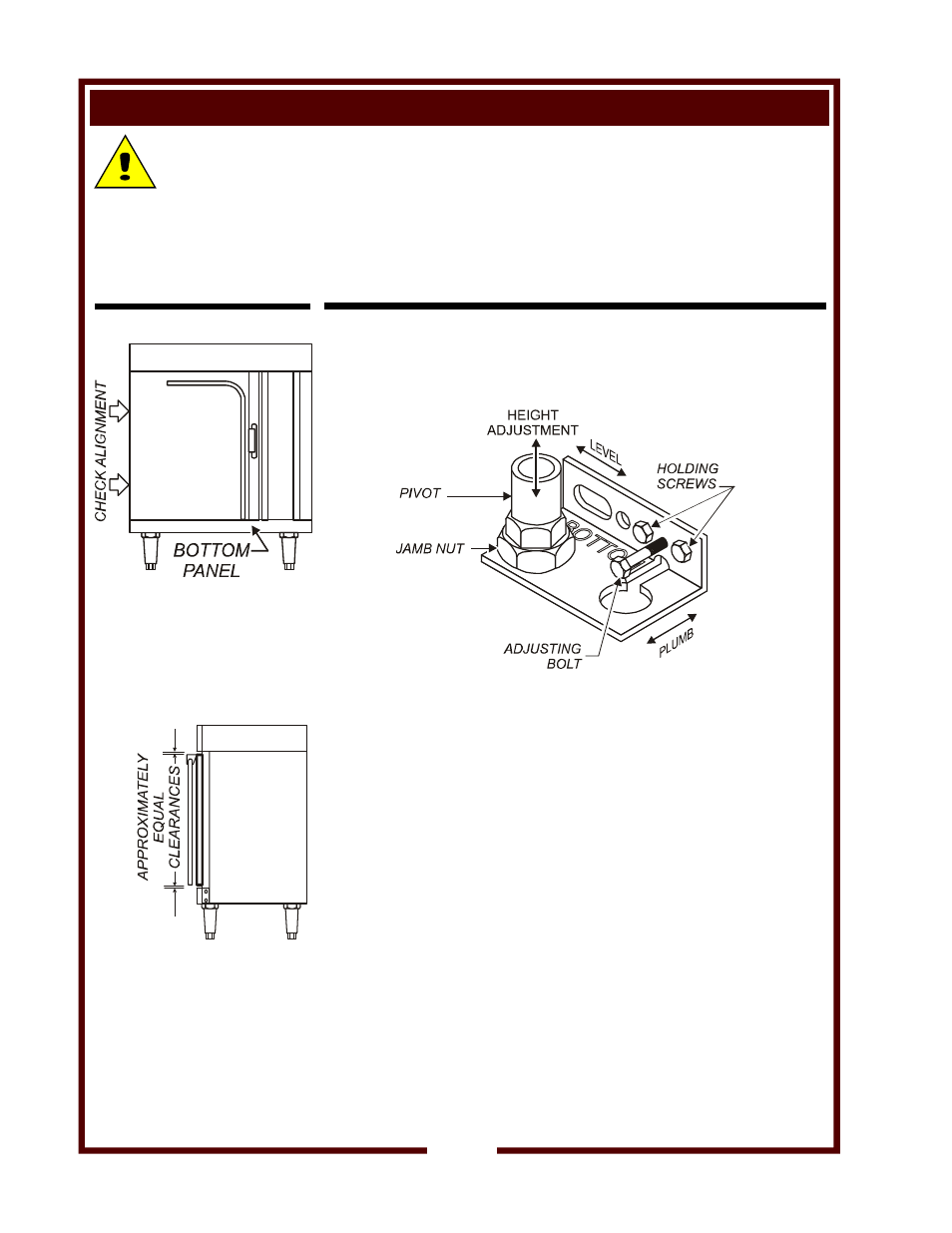 Hinge adjustment | Bloomfield WVOC-G136 User Manual | Page 26 / 34