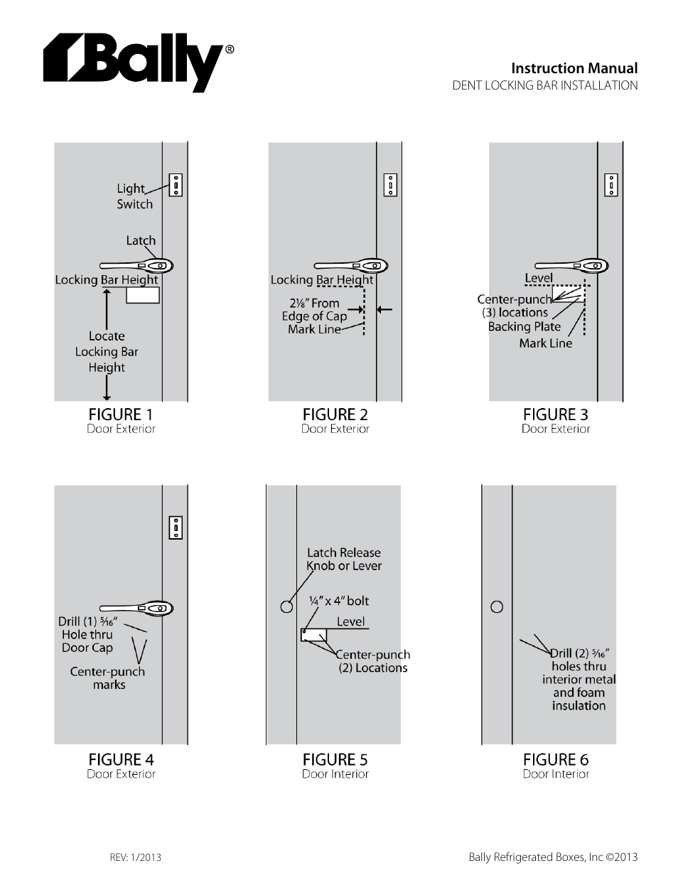 Bally Refrigerated Boxes Locking Bar User Manual | Page 2 / 4