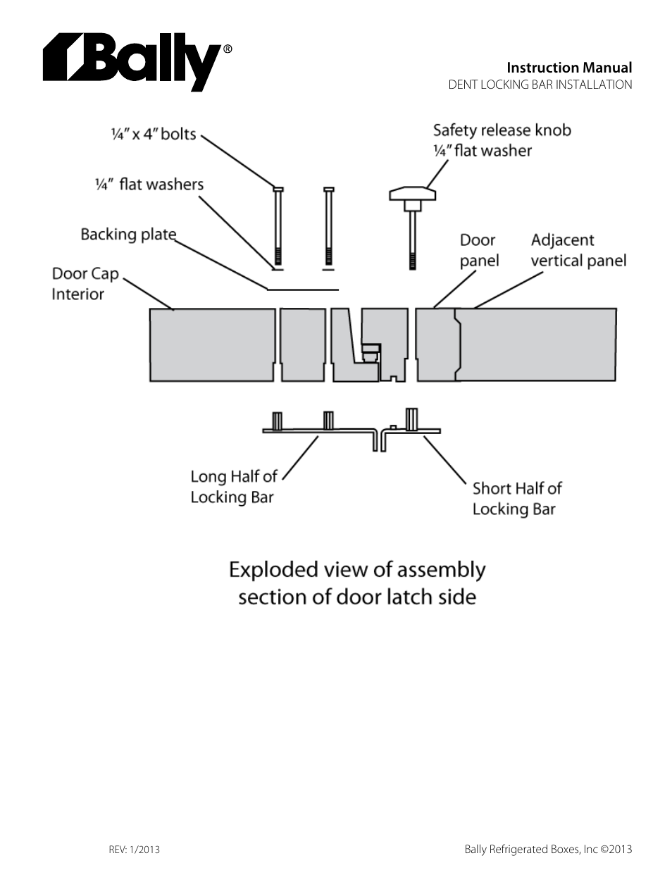 Instruction manual | Bally Refrigerated Boxes Locking Bar User Manual | Page 4 / 4
