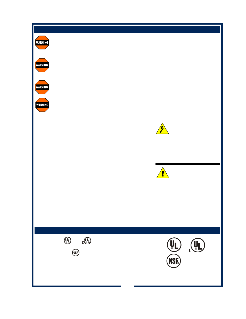 Precautions and general information warning, Warning, Caution | Agency listing information | Bloomfield ELECTRONIC BREW CONTROL 1091 User Manual | Page 5 / 30