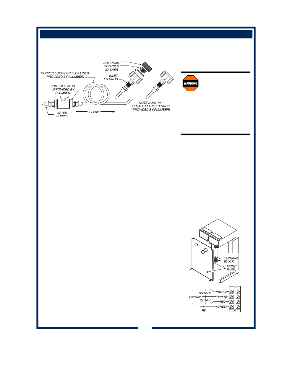 Installation instructions (continued), Warning, Shock hazard | Bloomfield ELECTRONIC BREW CONTROL 1091 User Manual | Page 7 / 30