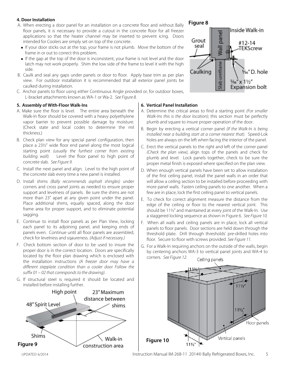 Bally Refrigerated Boxes Walk-In Installation Manual User Manual | Page 5 / 9