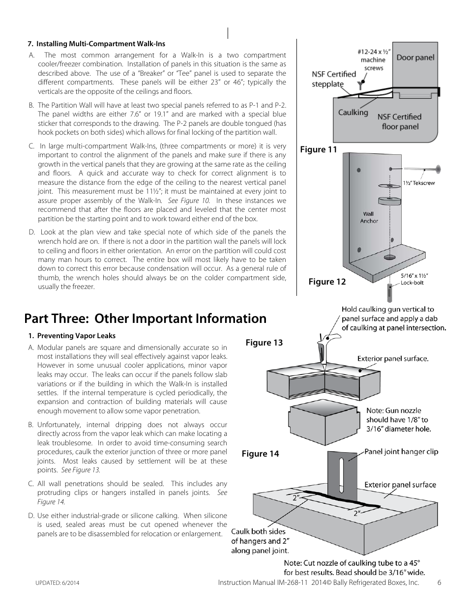 Part three: other important information | Bally Refrigerated Boxes Walk-In Installation Manual User Manual | Page 6 / 9