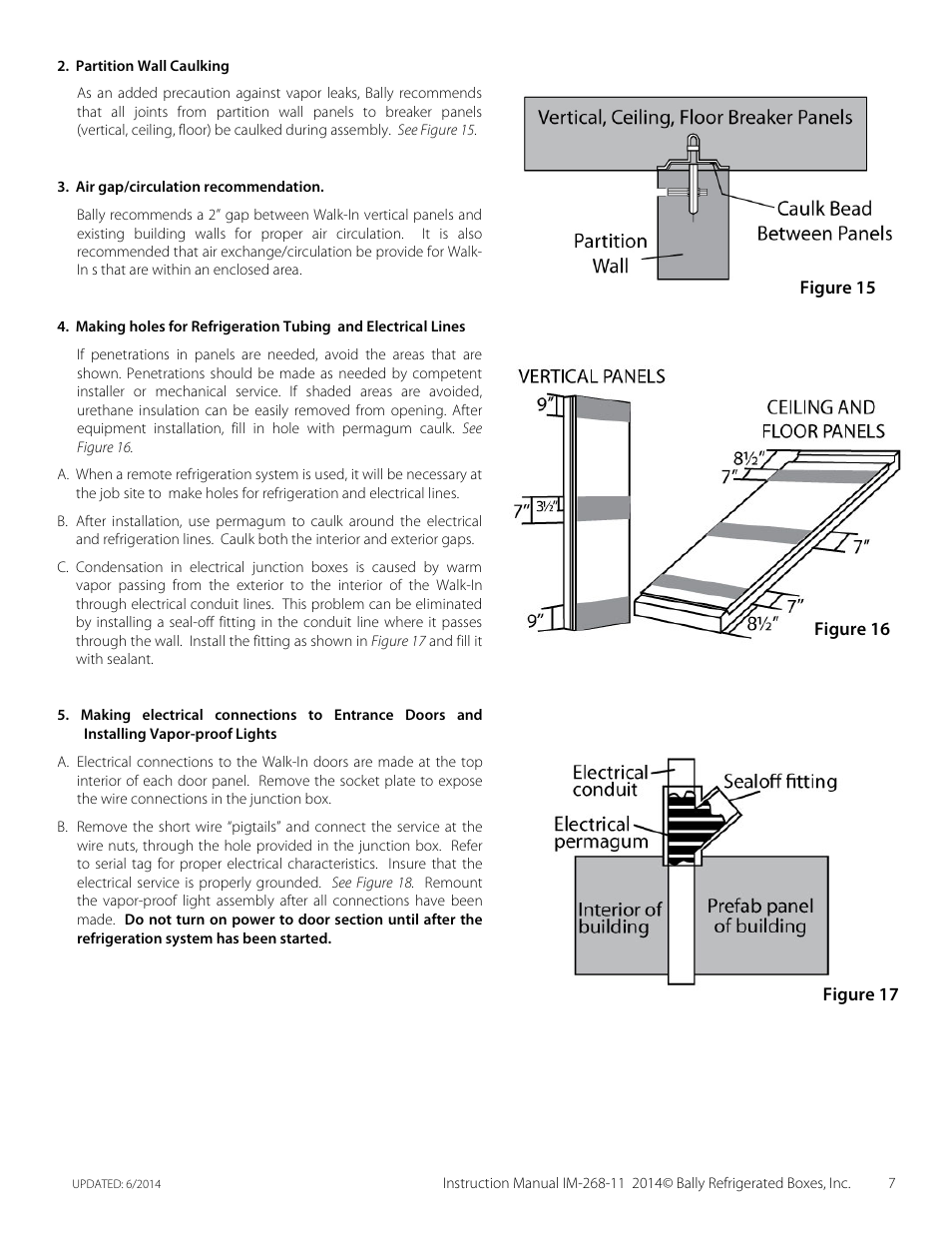 Bally Refrigerated Boxes Walk-In Installation Manual User Manual | Page 7 / 9
