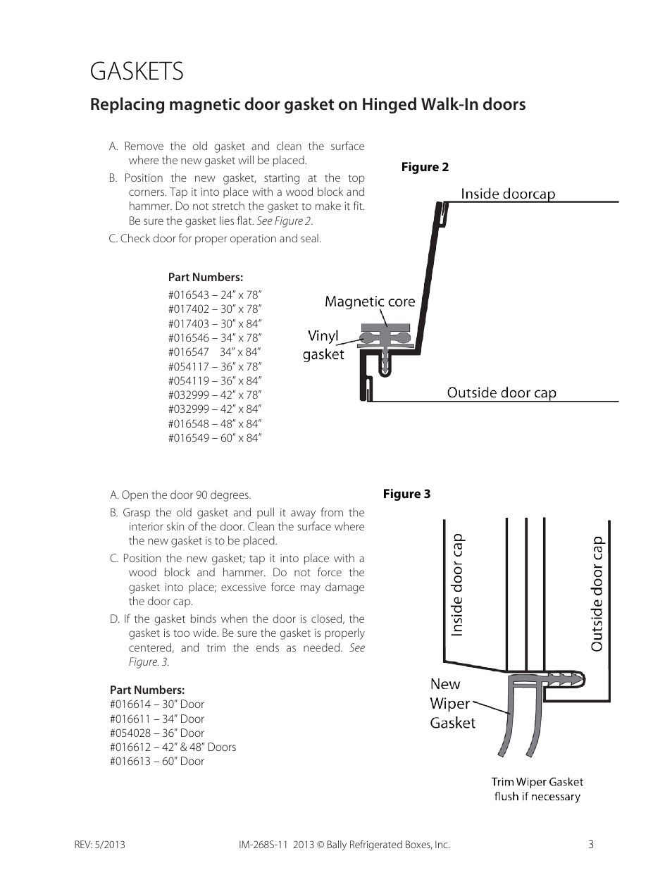 Gaskets | Bally Refrigerated Boxes Walk-In Service Manual User Manual | Page 3 / 10