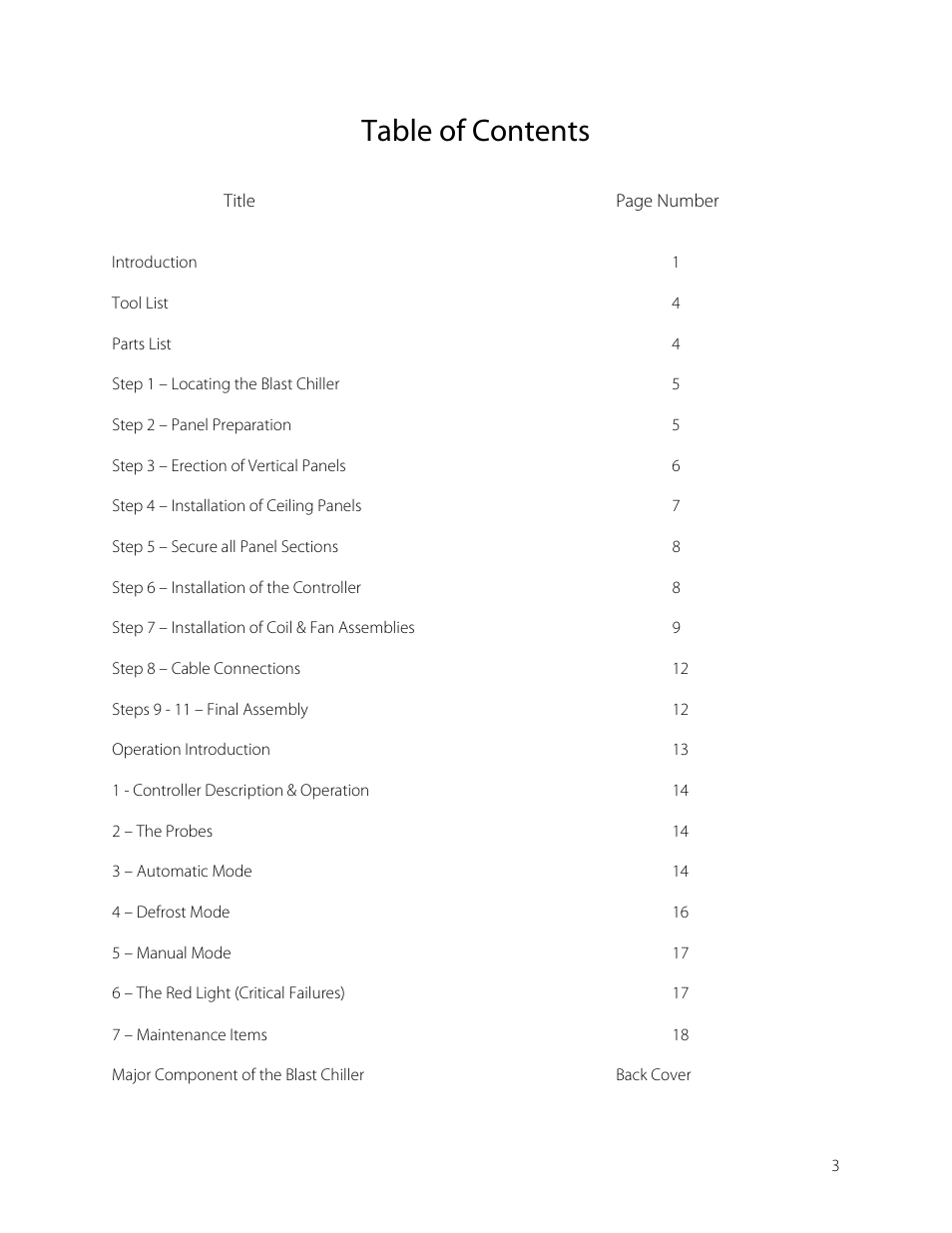 Bally Refrigerated Boxes 1000 Northwind Blast Chiller User Manual | Page 3 / 17