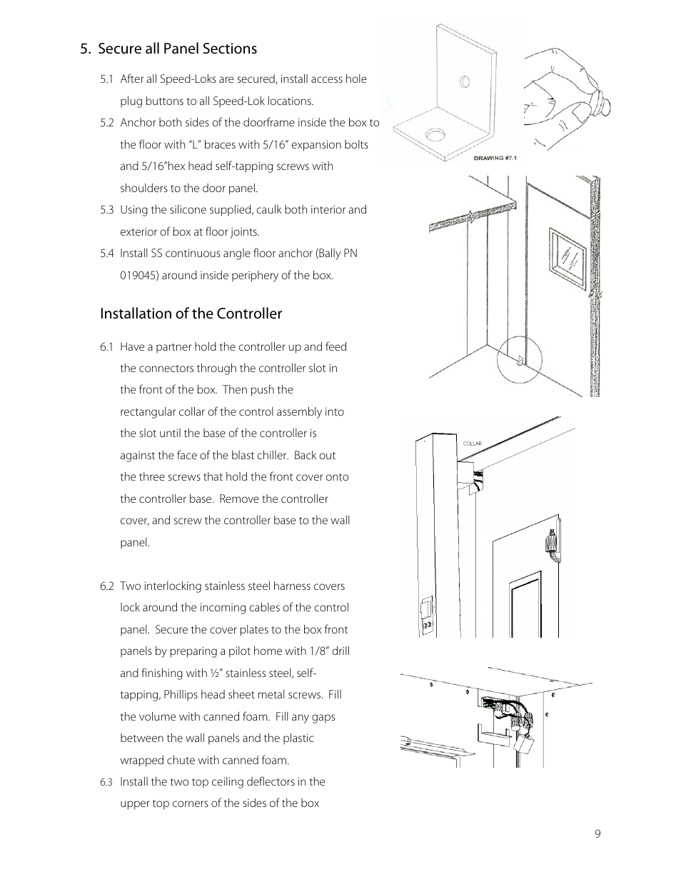 Installation of the controller | Bally Refrigerated Boxes 1000 Northwind Blast Chiller User Manual | Page 9 / 17