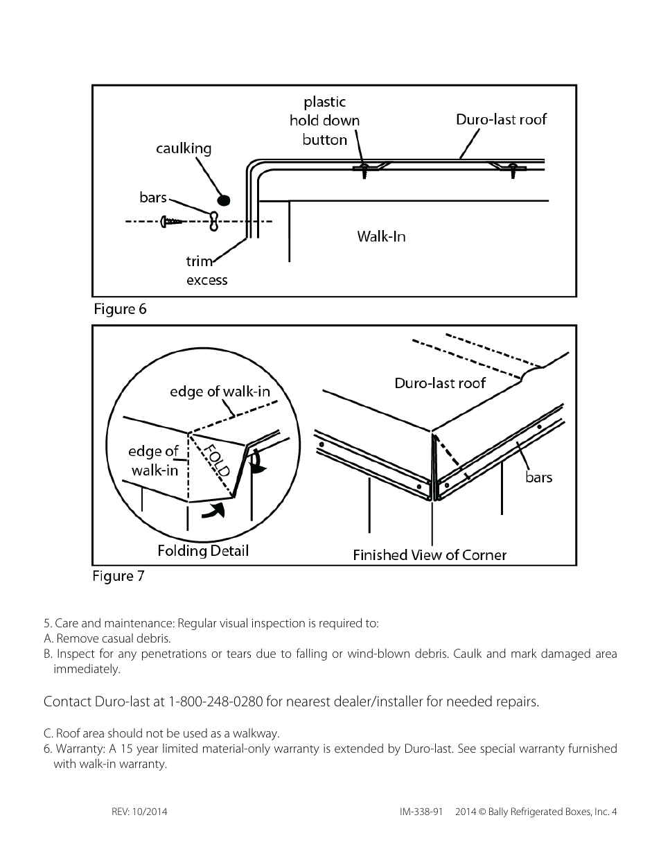 Bally Refrigerated Boxes Duro-Last Membrane Roof User Manual | Page 4 / 8