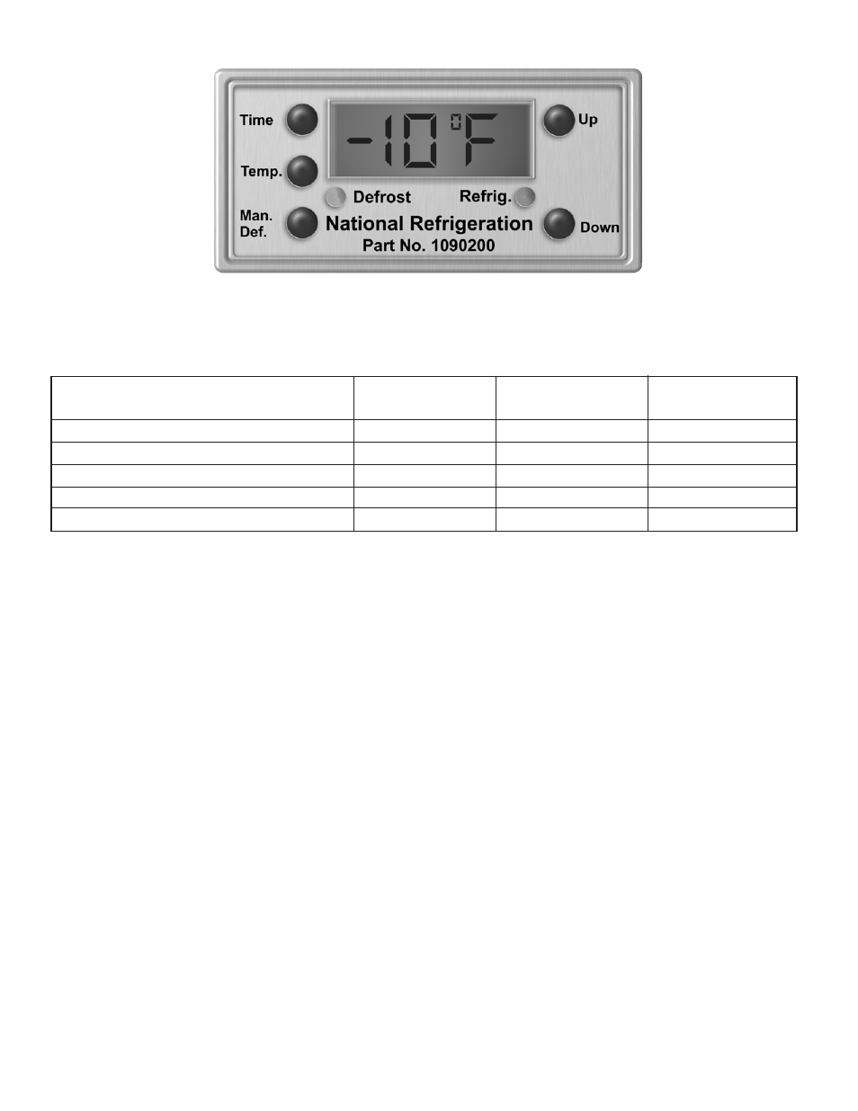 Temp” button functions, Man. def” (manual defrost) button function, Loss of power | Restore original factory default settings | Bally Refrigerated Boxes SmartVap	Electronically Controlled System User Manual | Page 2 / 8