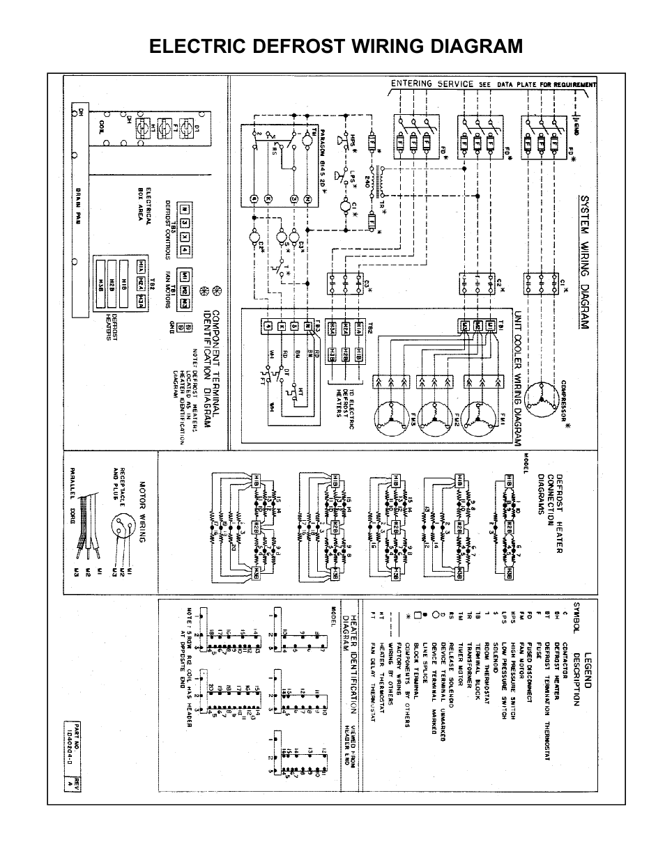 Electric defrost wiring diagram | Bally Refrigerated Boxes BC Air, Electric, and Hot Gas Defrost Blast Coolers User Manual | Page 5 / 16