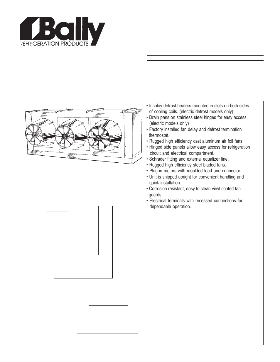 Bally Refrigerated Boxes BJBF Electric, and Hot Gas Defrost Blast Freezers User Manual | 12 pages