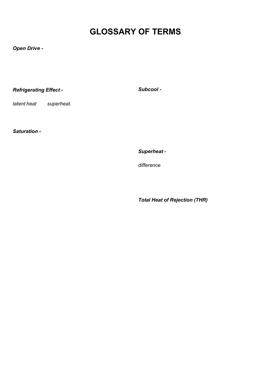 Glossary of terms | Bally Refrigerated Boxes BVC Generation C – Direct Drive Air-Cooled – Vertical Air User Manual | Page 22 / 40