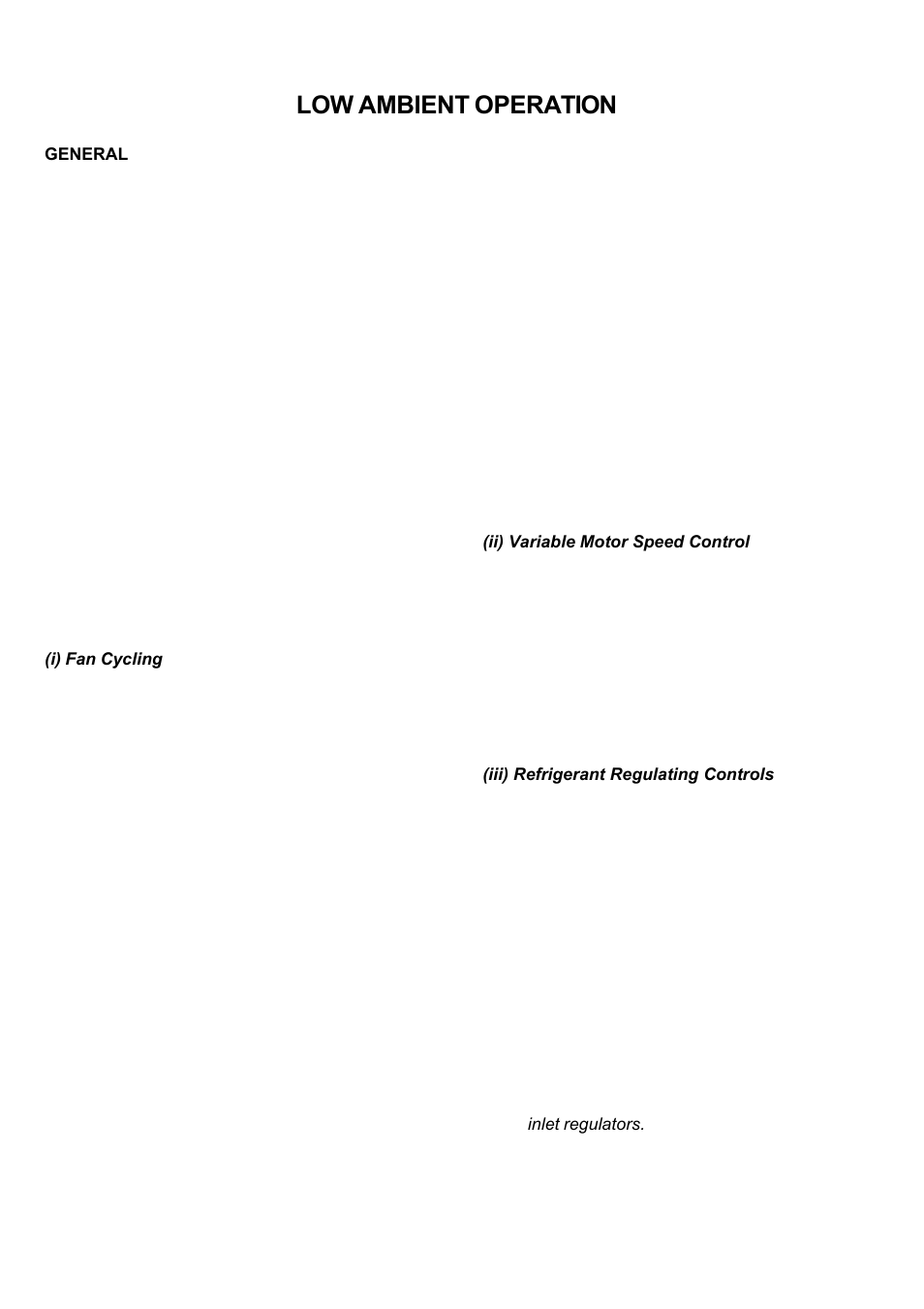 Low ambient operation | Bally Refrigerated Boxes BVC Generation C – Direct Drive Air-Cooled – Vertical Air User Manual | Page 30 / 40