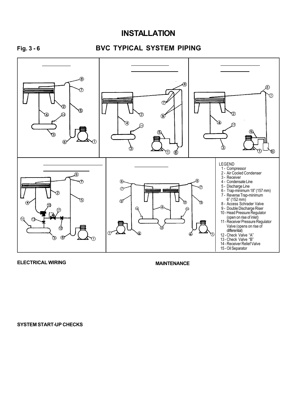 Installation, Bvc typical system piping, Fig. 3 - 6 | Bally Refrigerated Boxes BVC Generation C – Direct Drive Air-Cooled – Vertical Air User Manual | Page 37 / 40