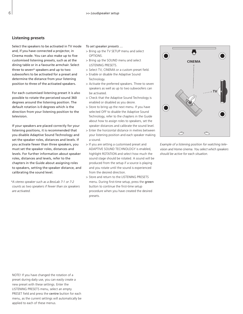 Listening presets | Bang & Olufsen Adaptive Sound Technology - User Guide User Manual | Page 6 / 8