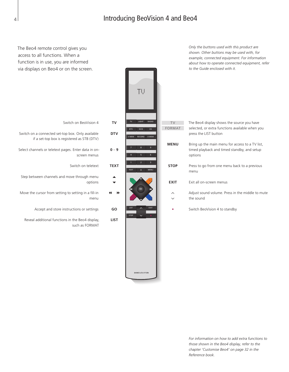 Introducing beovision 4 and beo4 | Bang & Olufsen BeoVision 4-37/44 - User Guide User Manual | Page 4 / 44