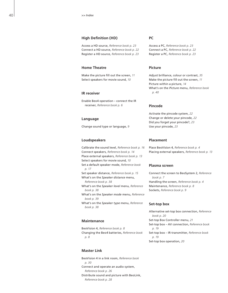 Bang & Olufsen BeoVision 4-37/44 - User Guide User Manual | Page 40 / 44