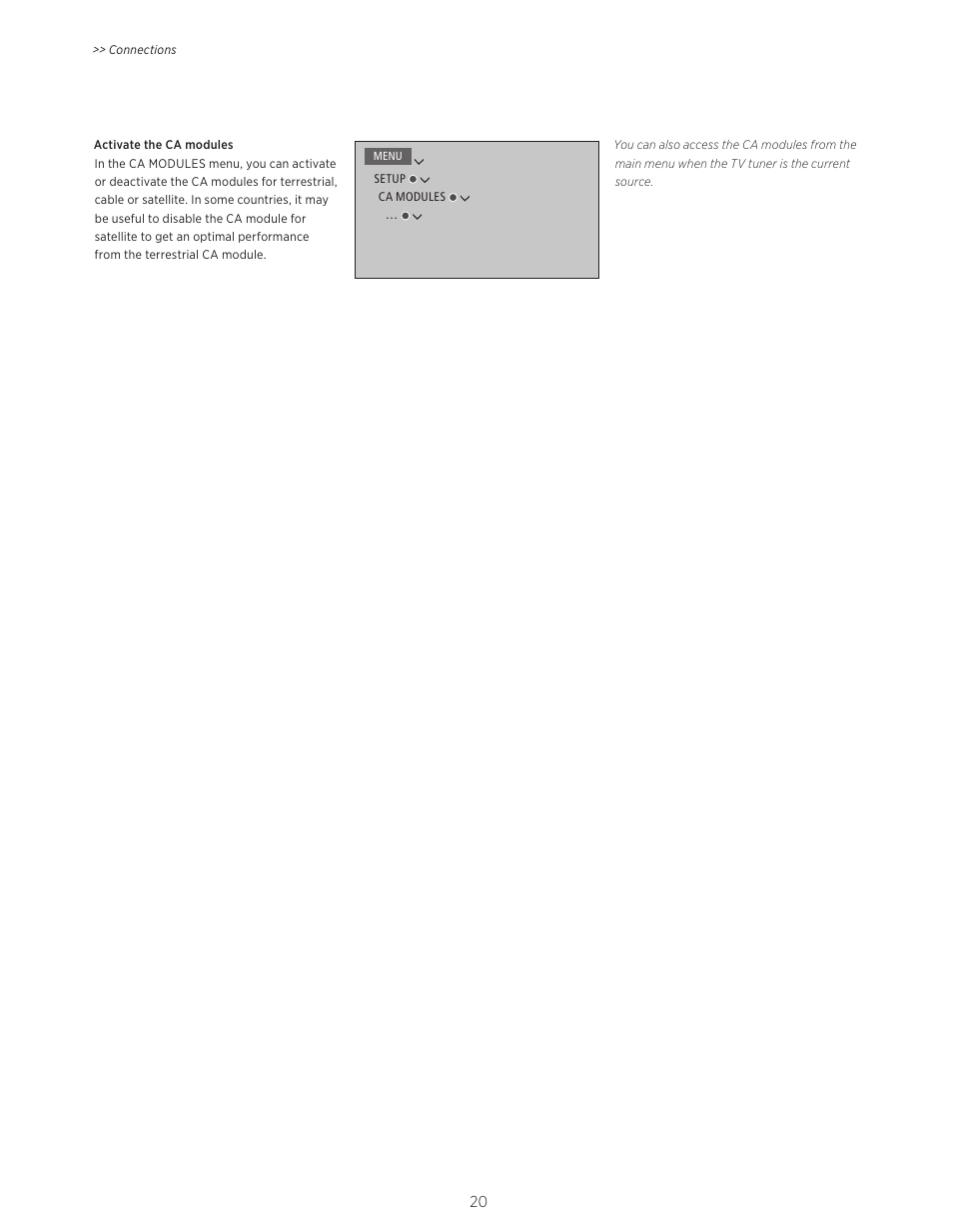 Bang & Olufsen BeoVision Avant - User Guide User Manual | Page 20 / 82
