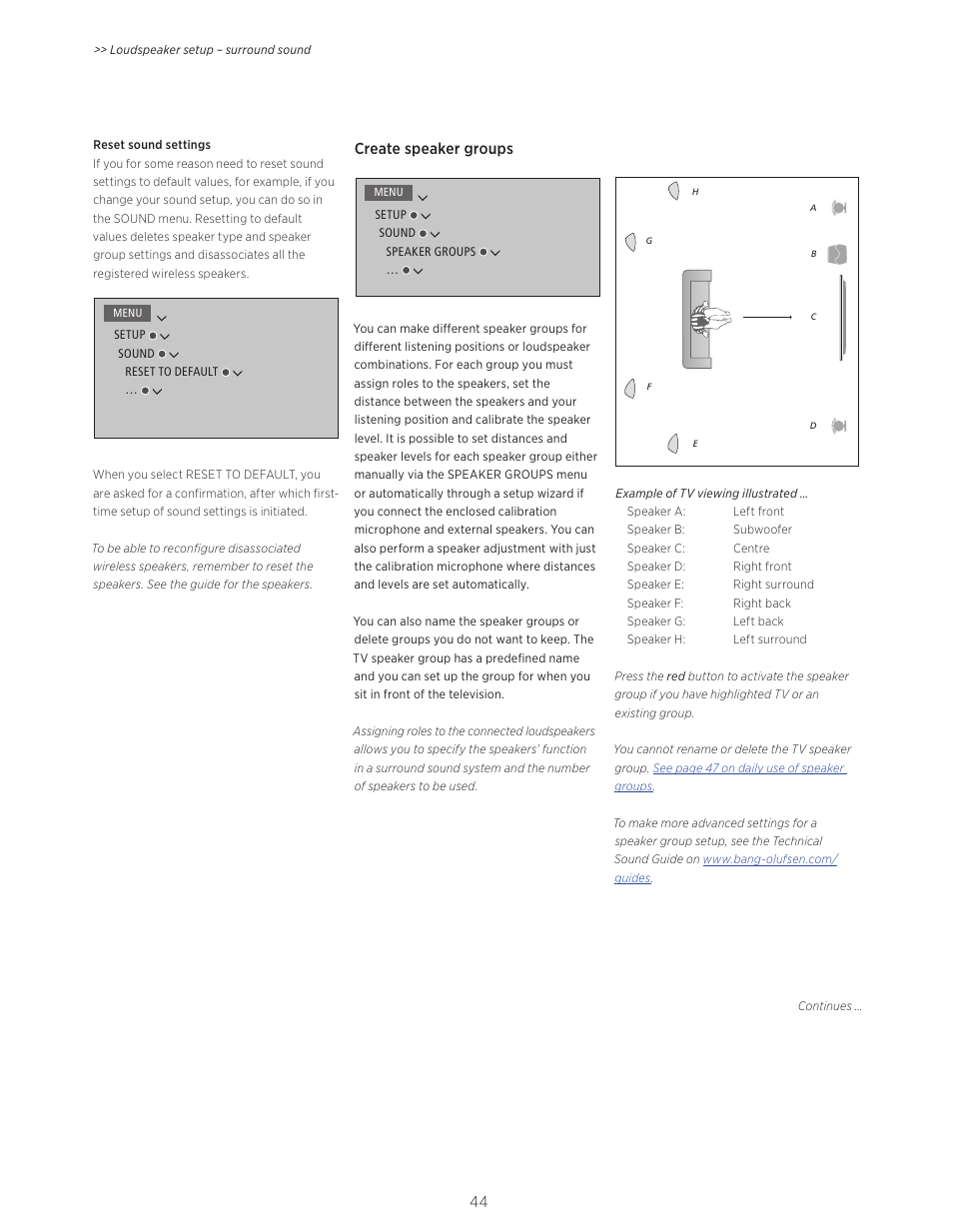 Bang & Olufsen BeoVision Avant - User Guide User Manual | Page 44 / 82