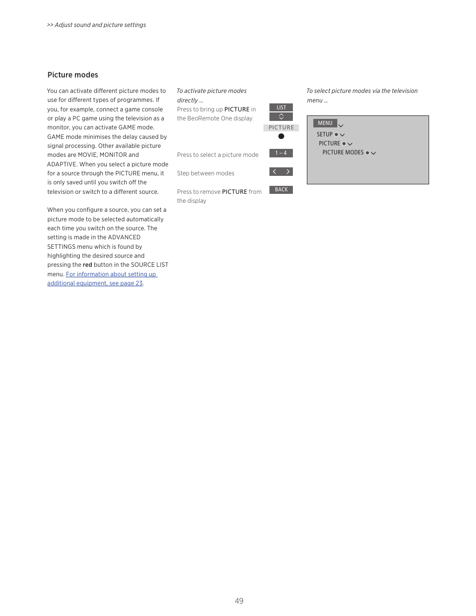 Bang & Olufsen BeoVision Avant - User Guide User Manual | Page 49 / 82