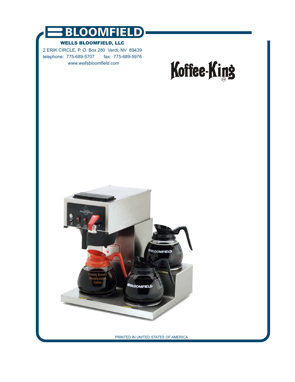 Bloomfield 8572 User Manual | 28 pages