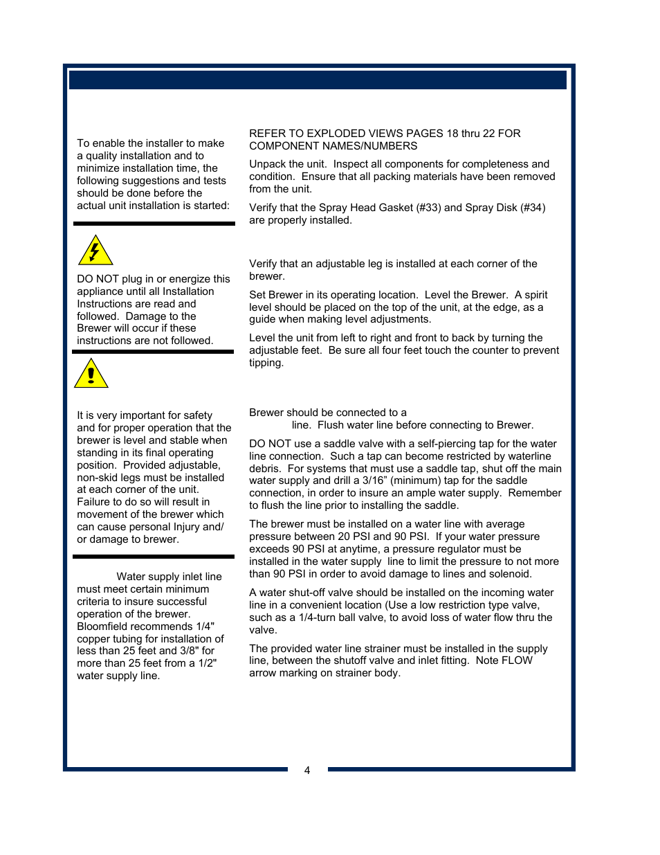 Caution | Bloomfield 8572 User Manual | Page 6 / 28