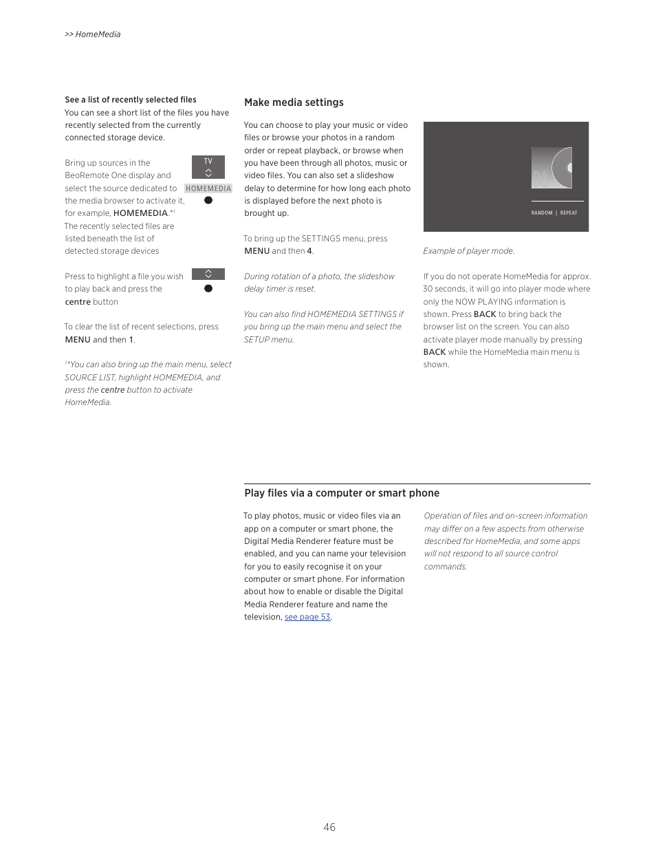 Bang & Olufsen BeoVision Avant (No tuner) - User Guide User Manual | Page 46 / 60