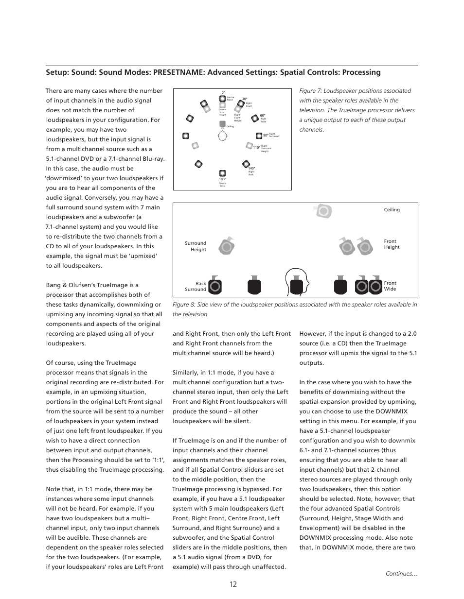 Bang & Olufsen BeoVision Avant - Technical Sound Guide User Manual | Page 12 / 24