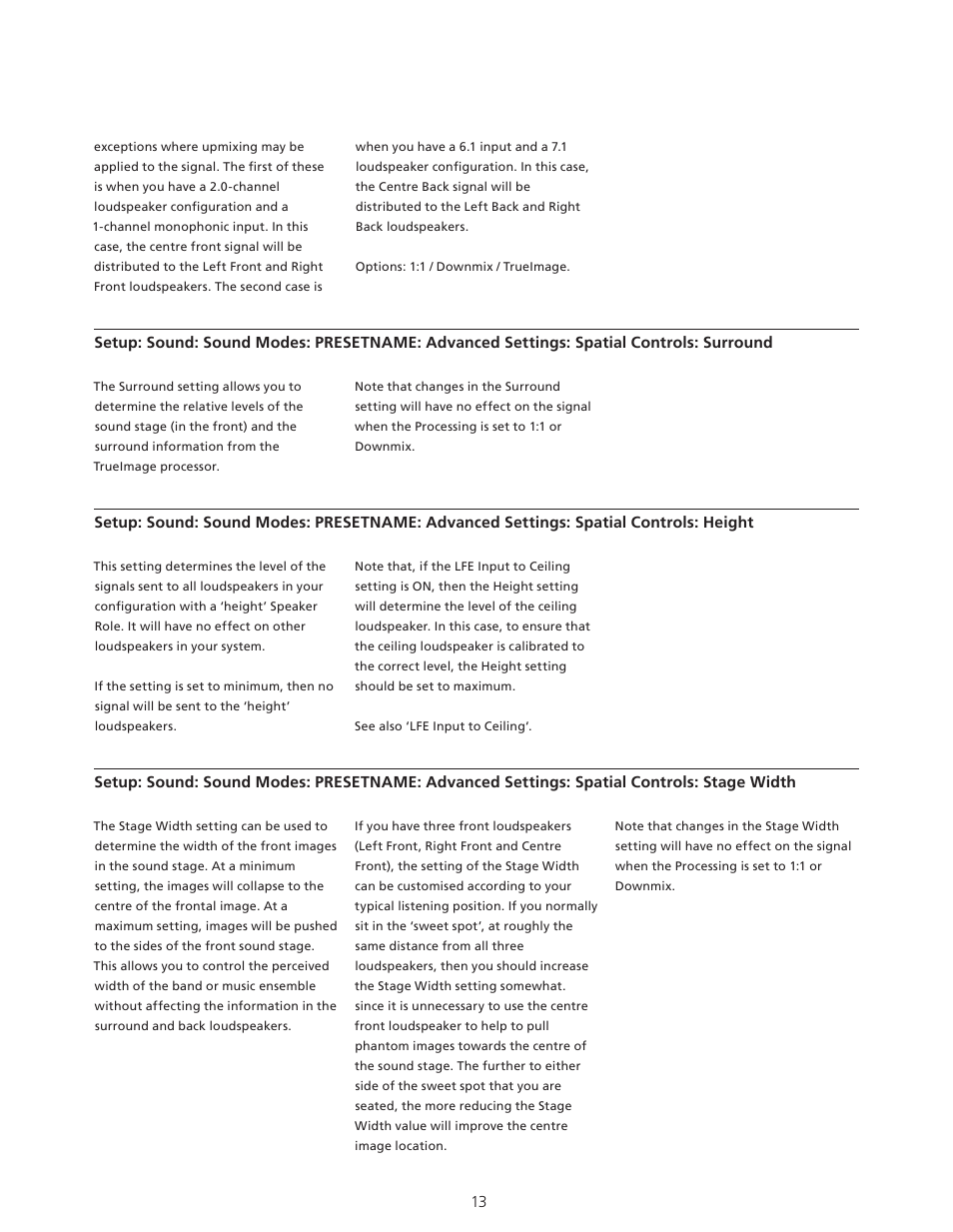 Bang & Olufsen BeoVision Avant - Technical Sound Guide User Manual | Page 13 / 24