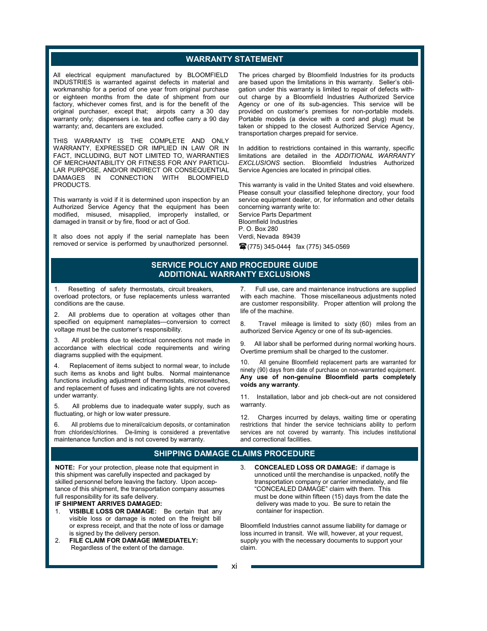 Bloomfield 9421 (SS2-HE) User Manual | Page 2 / 28