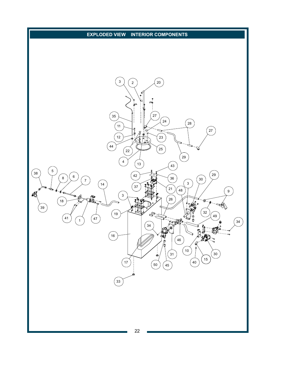 Exploded view interior components 22 | Bloomfield 9421 (SS2-HE) User Manual | Page 24 / 28